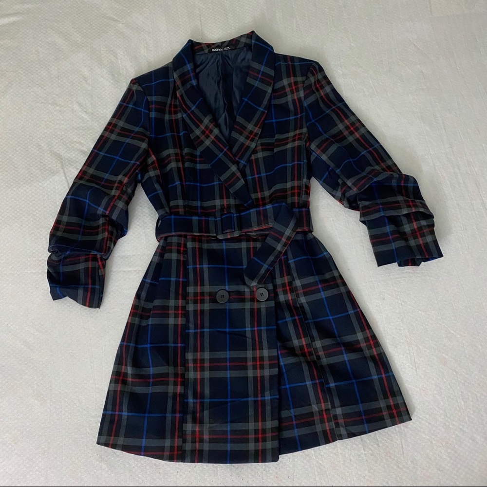 Checkered Blazer Dress